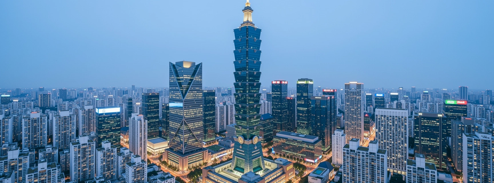 Taipei business district skyline